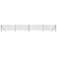 vidaXL antracitszürke horganyzott acél dróthálós kerítés 1,1 x 10 m (154194) építőanyag