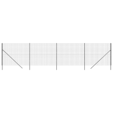 vidaXL antracitszürke horganyzott acél dróthálós kerítés 1,8x10 m (154229) építőanyag