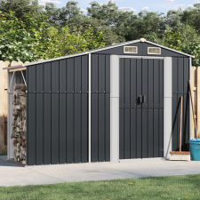 vidaXL Antracitszürke horganyzott acél kerti fészer 277x93x179 cm kerti tárolás