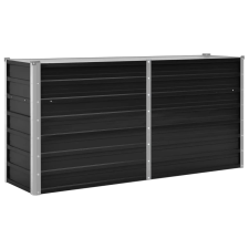 vidaXL antracitszürke horganyzott acél kerti magaságyás 160x40x77 cm (45730) kerti tárolás