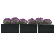 vidaXL Antracitszürke horganyzott acél kerti magaságyás 480x80x77 cm kerti tárolás