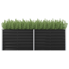 vidaXL antracitszürke horganyzott acél kerti virágtartó 240x80x77 cm kerti dekoráció