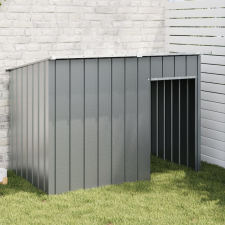 vidaXL antracitszürke horganyzott acél kutyakennel 153x91x110 cm szállítóbox, fekhely kutyáknak