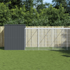 vidaXL antracitszürke horganyzott acél kutyakennel 214x1273x181 cm szállítóbox, fekhely kutyáknak
