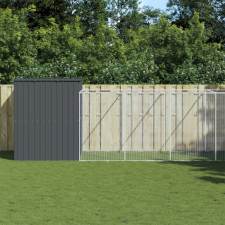 vidaXL antracitszürke horganyzott acél kutyakennel 214x865x181 cm szállítóbox, fekhely kutyáknak