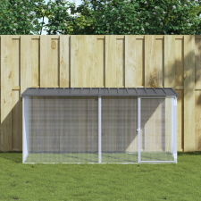 vidaXL Antracitszürke horganyzott acél tyúkketrec tetővel 203x98x90 cm haszonállat felszerelés
