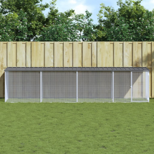 vidaXL antracitszürke horganyzott acél tyúkketrec tetővel 403x98x90 cm haszonállat felszerelés