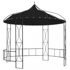 vidaXL antracitszürke kerek pavilon 300 x 290 cm kerti bútor