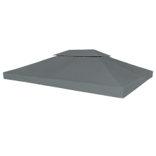 vidaXL antracitszürke kétszintes pavilon tetőponyva 310 g/m², 4 x 3 m kerti bútor