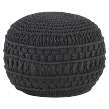 vidaXL antracitszürke kézzel készült makramé pamutpuff 45 x 30 cm bútor