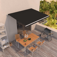 vidaXL antracitszürke kézzel kihúzható napellenző 400 x 350 cm kerti bútor