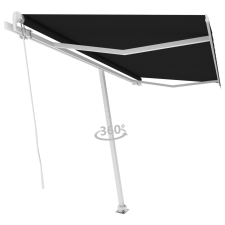 vidaXL antracitszürke kézzel kihúzható póznás napellenző 450 x 300 cm kerti bútor