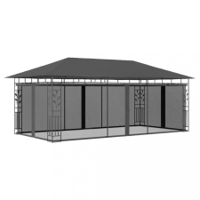 vidaXL antracitszürke pavilon szúnyoghálóval 6 x 3 x 2,73 m kerti bútor