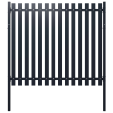 vidaXL antracitszürke porszórt acél kerítéspanel 174,5 x 170 cm építőanyag