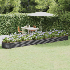 vidaXL antracitszürke porszórt acél kerti magaságyás 544x100x36 cm kerti tárolás