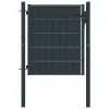 vidaXL antracitszürke PVC és acél kerítéskapu 100 x 81 cm