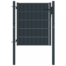 vidaXL antracitszürke PVC és acél kerítéskapu 100 x 81 cm kerti bútor