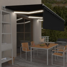 vidaXL antracitszürke redőnyös, LED-es, szélérzékelős napellenző 6x3 m kerti bútor
