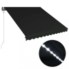 vidaXL Antracitszürke szélérzékelős és LED-es napellenző 350 x 250 cm