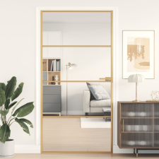 vidaXL arany edzett üveg alumínium vékony beltéri ajtó 102,5x201,5 cm építőanyag