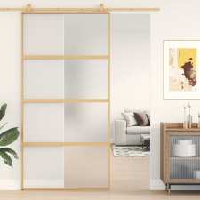 vidaXL aranyszínű ESG tejüveg és alumínium tolóajtó 102,5 x 205 cm építőanyag