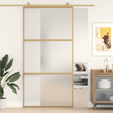 vidaXL aranyszínű ESG tejüveg és alumínium tolóajtó 102,5 x 205 cm építőanyag