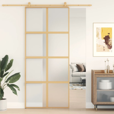 vidaXL aranyszínű ESG tejüveg és alumínium tolóajtó 90 x 205 cm nyílászáró