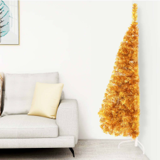 vidaXL aranyszínű fél műkarácsonyfa állvánnyal 120 cm műfenyő