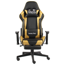vidaXL aranyszínű PVC forgó gamer szék lábtartóval (20498) forgószék