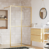vidaXL aranyszínű zuhanyfal átlátszó ESG üveggel 118 x 195 cm