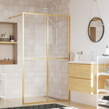 vidaXL aranyszínű zuhanyfal átlátszó ESG üveggel 118 x 195 cm kád, zuhanykabin