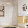 vidaXL aranyszínű zuhanyfal átlátszó ESG üveggel 118 x 195 cm