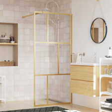 vidaXL aranyszínű zuhanyfal átlátszó ESG üveggel 90 x 195 cm kád, zuhanykabin