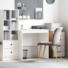 vidaXL Asztal Fehér 80x50x76 cm Mérnöki fa íróasztal