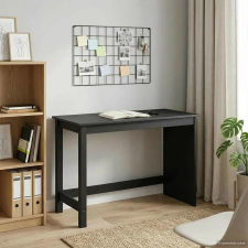 vidaXL Asztal Fekete 112 x 50 x 75 cm Tömör fenyőfa íróasztal