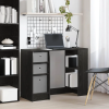 vidaXL Asztal fiókkal polcokkal Fekete tölgy 100 x 40 x 75 cm Faanyag