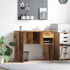 vidaXL Asztal tárolóval Régi fa 90x49.5x75 cm Mérnöki fa íróasztal