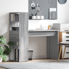 vidaXL asztal tárolóval, szürke sonoma 113x54x120 cm forgácslap íróasztal