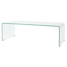 vidaXL Átlátszó edzett üveg dohányzóasztal 100x48x33 cm bútor