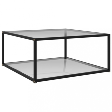 vidaXL átlátszó edzett üveg dohányzóasztal 80 x 80 x 35 cm bútor