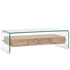 vidaXL átlátszó edzett üveg dohányzóasztal 98 x 45 x 31 cm bútor