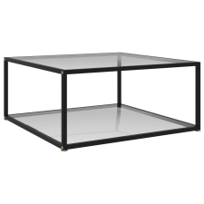 vidaXL átlátszó edzett üveg teázóasztal 80 x 80 x 35 cm bútor