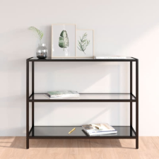 vidaXL átlátszó-fekete edzett üveg tálalóasztal 100 x 36 x 90 cm bútor