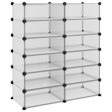 vidaXL átlátszó polipropilén cipőtartó 94,5x36,5x106 cm (340564) bútor