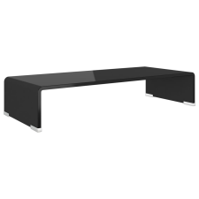 vidaXL Átlátszó üveg TV/monitor állvány 60x25x11 cm (244135) tv állvány és fali konzol