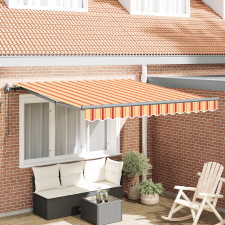 vidaXL Automata Behúzható Napellenző Sárga és Narancs 350x250 cm kerti bútor