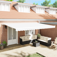 vidaXL Automatikus Behúzható Napellenző Fehér 500x300 cm kerti bútor