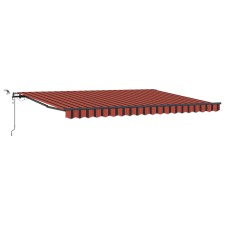 vidaXL Automatikus Behúzható Napellenző LED-del Narancs és Barna 450x350 cm (3331088) kerti bútor