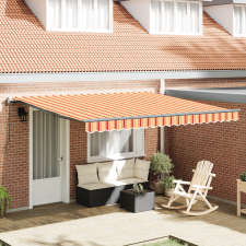 vidaXL Automatikus Behúzható Napellenző Sárga és Narancs 400x300 cm kerti bútor