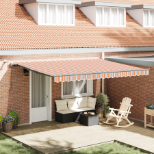 vidaXL Automatikus Behúzható Napernyő LED Színes Csíkkal 450x300 cm kerti bútor